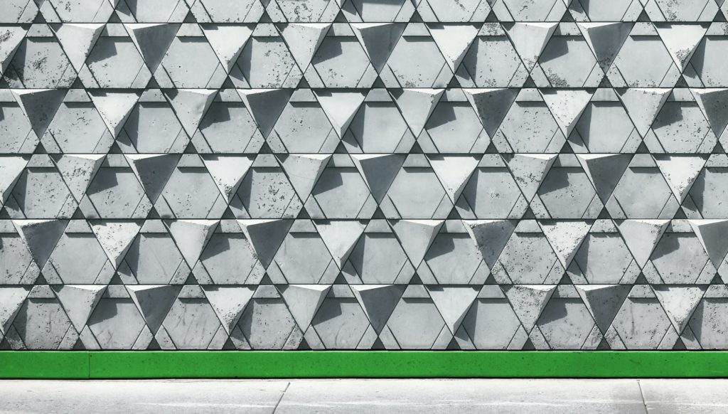 Triangular concrete wall